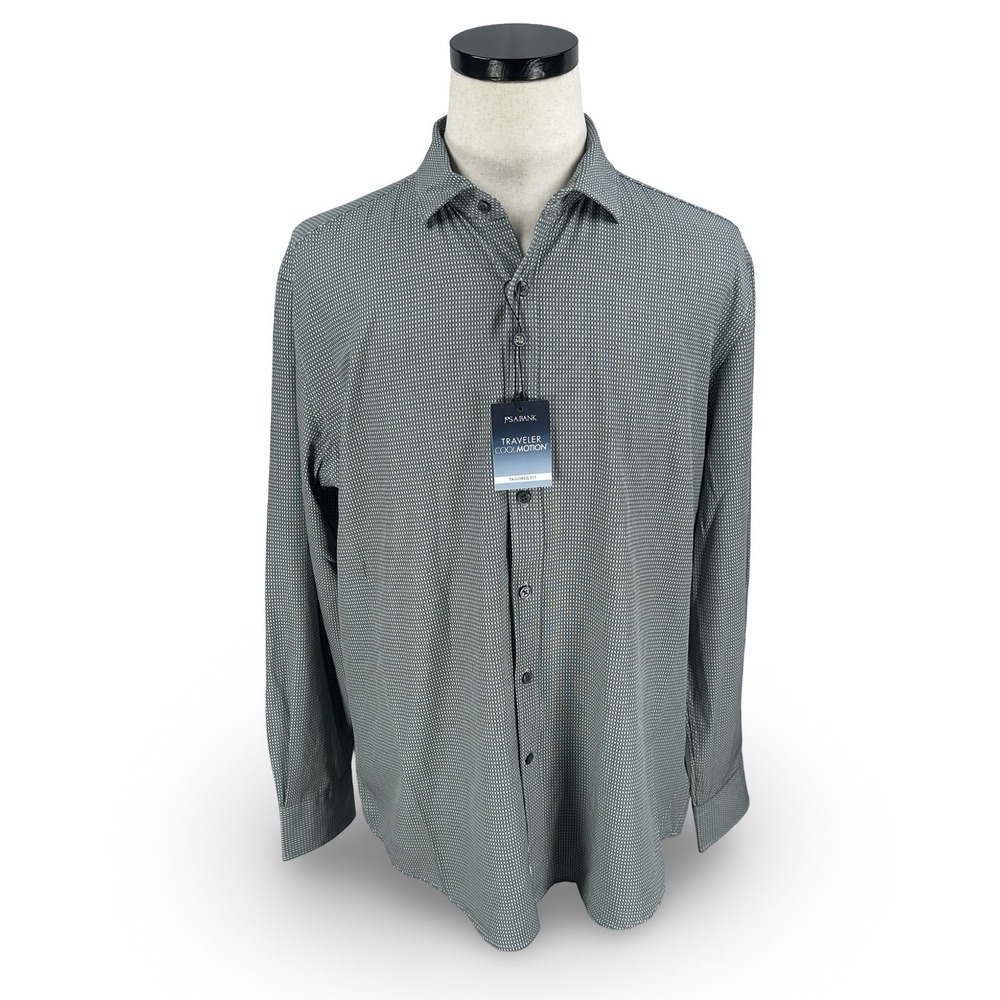 Jos A‎ Bank Traveler CoolMotion Shirt Mens Large Gray Tailored Fit J055541 NWT